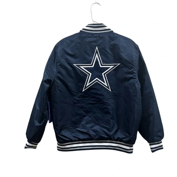 NWT Dallas cowboy jacket ultra game quilt line full snap navy blue medium